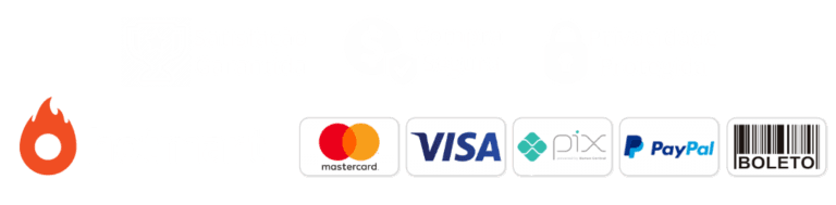 Satisfação garantida, compra segura e privacidade protegida — pagamento processado pela Hotmart, aceita Mastercard, Visa, Pix, PayPal e Boleto